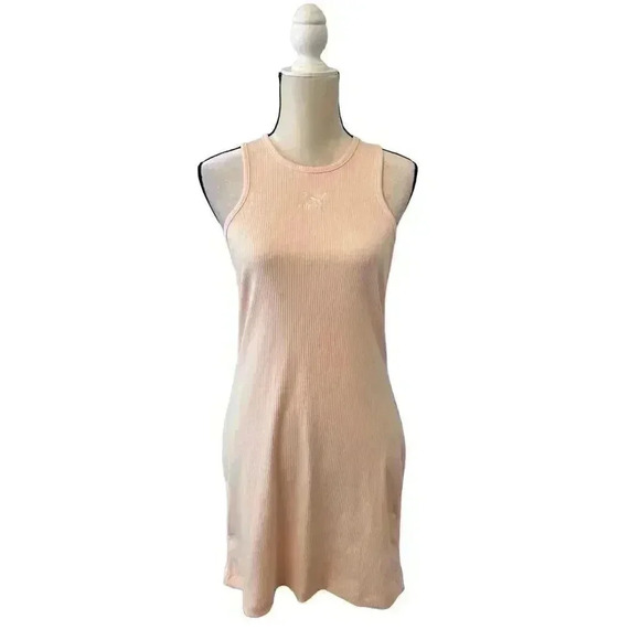 Puma Ribbed Above Knee Casual Dress Pink Size Large New with Tags - Picture 3 of 9